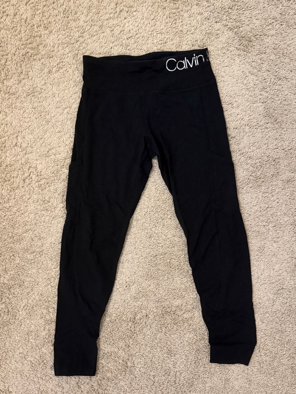 Calvin Klein Women’s Black Logo Waistband Leggings